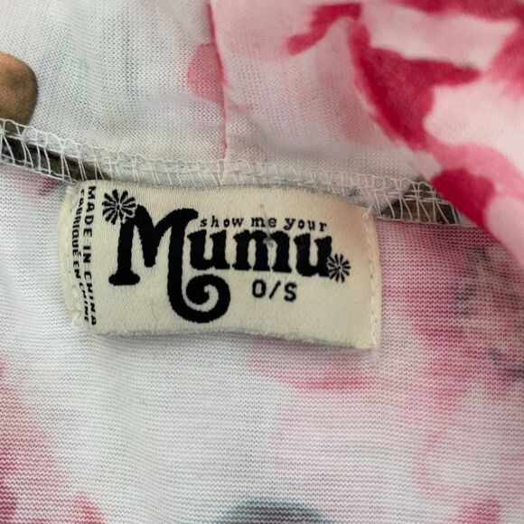 Show Me Your MuMu White Pink Floral Cover Up Open Cardigan One Size - Picture 5 of 10